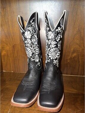 Women's Macie Bean Cowboy Boots "Black Eyed Susan" Size 10M M9166 Very Nice - D1